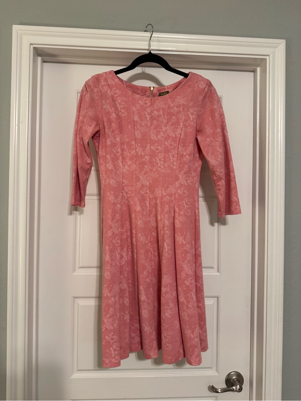 Pink Floral Fit-and-Flare Dress